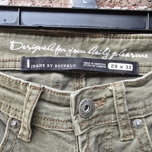 Buffalo David Bitton Men's Straight Leg Jeans in Olive - Picture 3 of 8